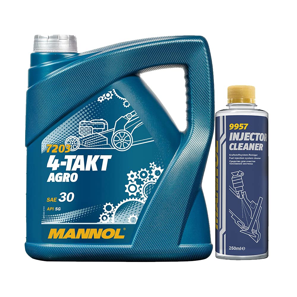 4l, MANNOL 7203 4-Takt Agro SAE 30 API SG + Injector Cleaner - Benzinadditiv 250ml von MANNOL