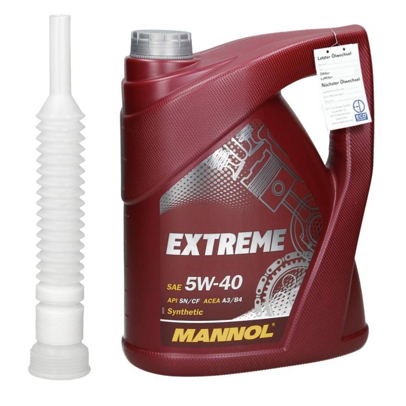 ECD Germany 5L Liter Mannol Motoröl Öl Motorenöl HC Syntetisch SAE 5W40 API SN/CF ACEA A3/B4 von ECD Germany