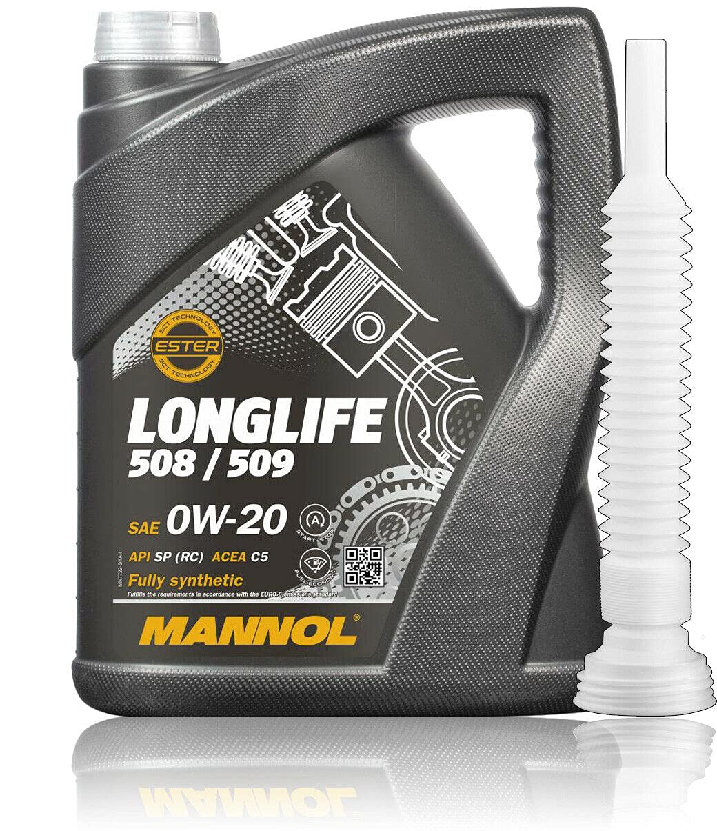 5 LITER, MANNOL 7722 0W-20 LONGLIFE 508/509 MOTORÖL + Ausgießer von MANNOL