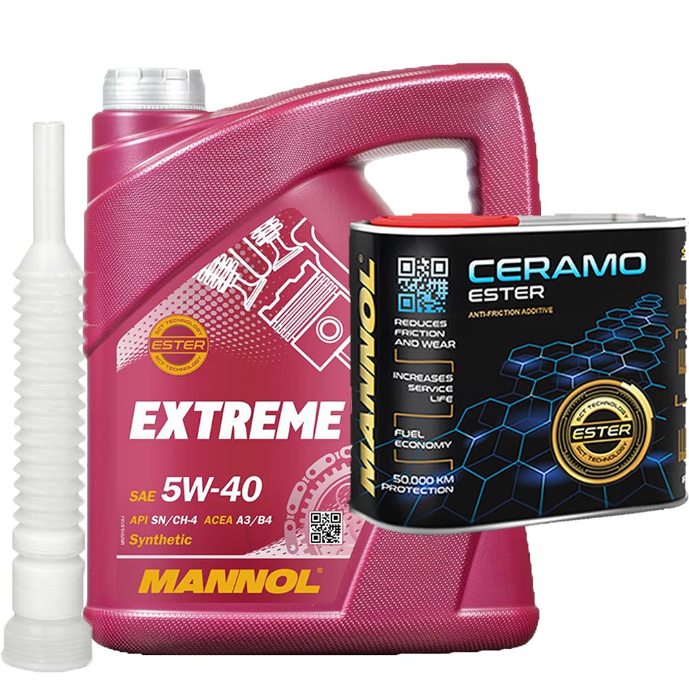 5l, MANNOL Extreme SAE 5W-40 Öl 229.5 + Ceramo Ester Additiv 300ml 5l, MANNOL Extreme SAE 5W-40 Öl 229.5 + Ceramo Ester Additiv 300ml von MANNOL