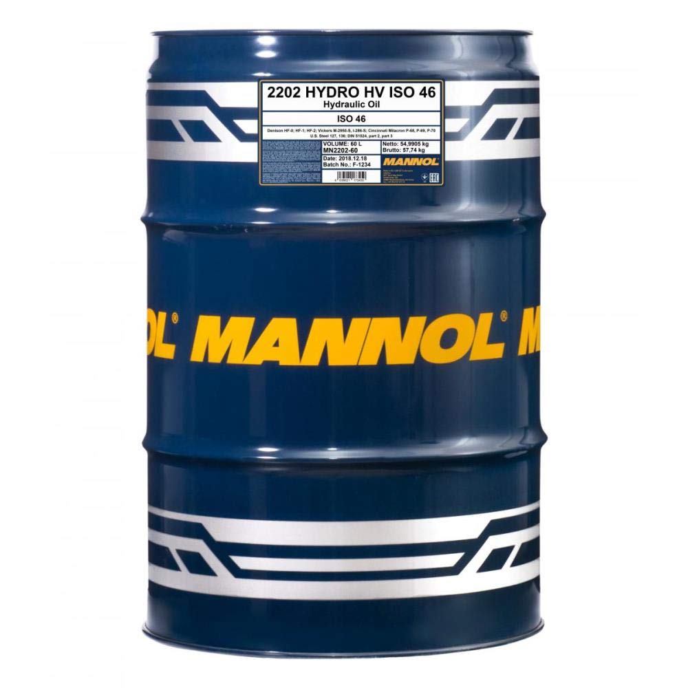 60 Liter Original MANNOL Hydrauliköl Hydro HV ISO 46 DIN 51524 Oil von MANNOL