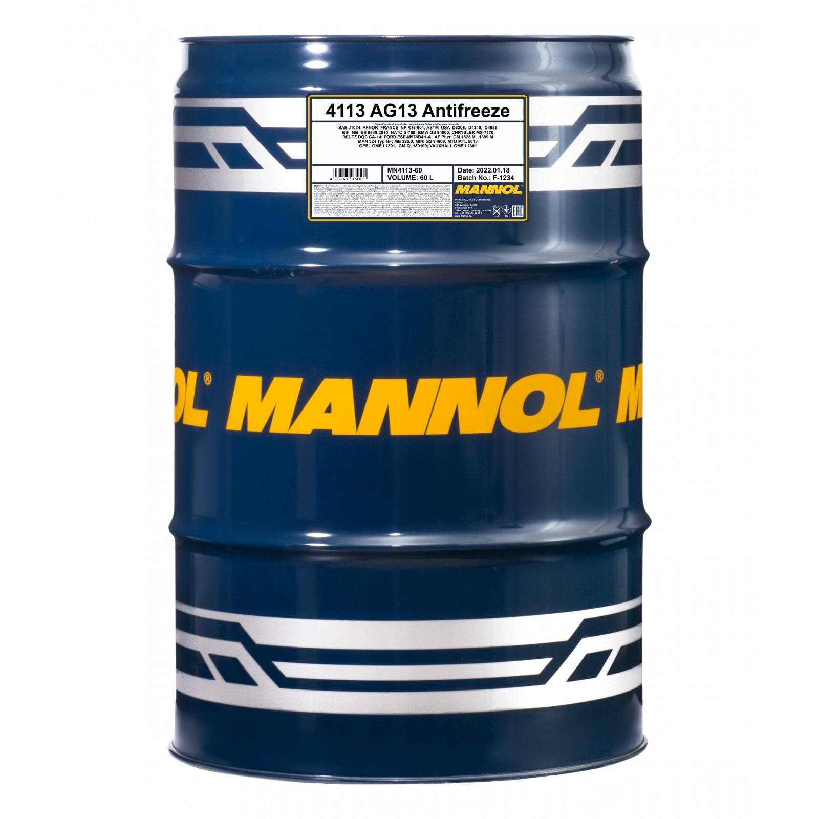 60 Liter Original MANNOL Kühlerfrostschutz Hightec Antifreeze AG13 G13 von MANNOL