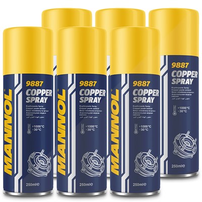 Mannol 6x 250 ml Copper Spray Kupferspray [Hersteller-Nr. 9887] von MANNOL