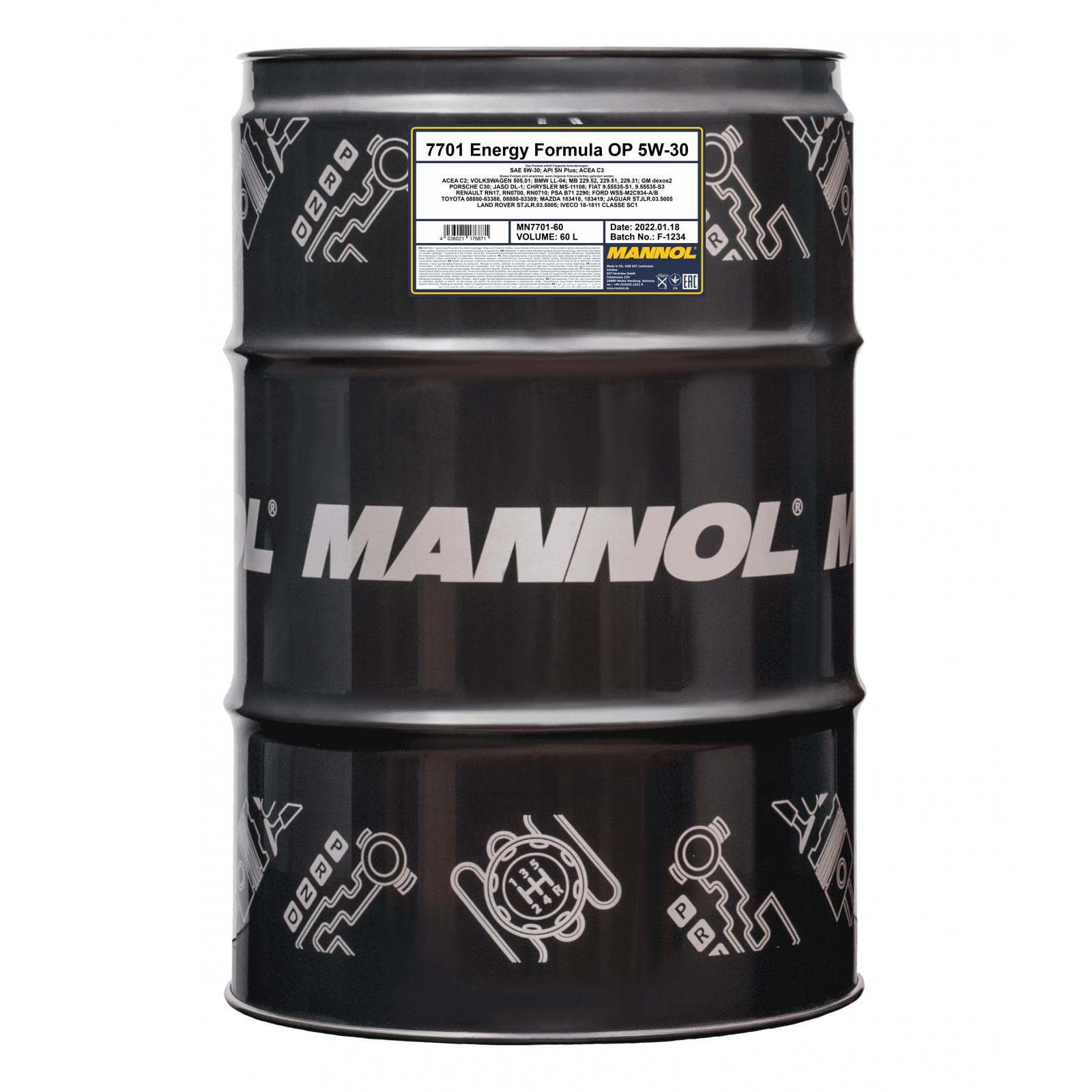 60 Liter MANNOL ENERGY 5W-30 FORMULA OP 5W-30 Engine Oil Motoröl 7701 von MANNOL