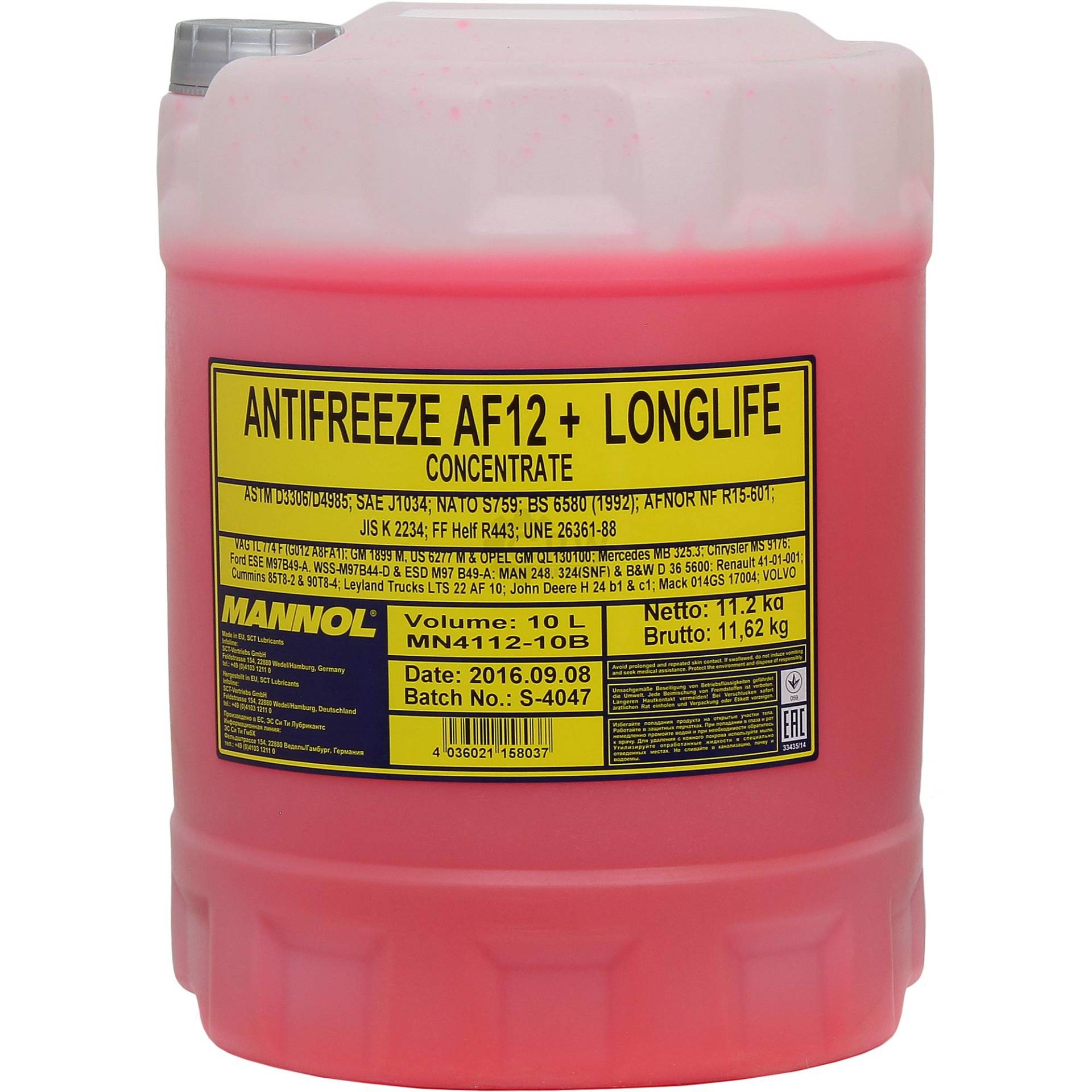 Kühlflussigkeit MANNOL Antifreeze AF12+ 10 Liter Frostschutz rot/violet von MANNOL