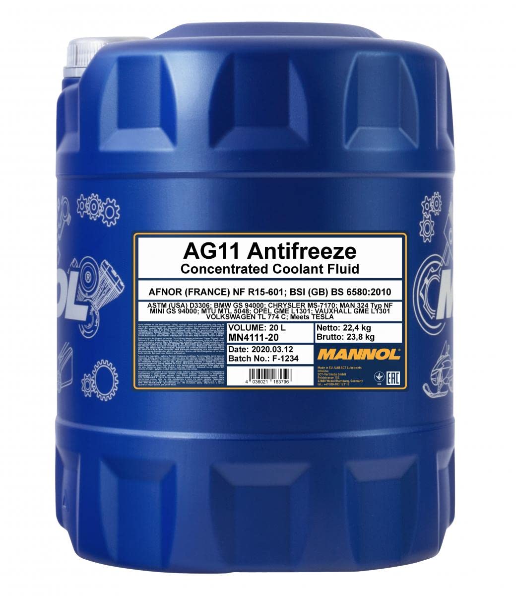 MANNOL 1 x 20L Longterm Antifreeze AG11 / Kühlerfrostschutz Konzentret Blau G11 Kühlerfrostschutz MANNOL 1 x 20L Longterm Antifreeze AG11 / Kühlerfrostschutz Konzentret Blau G11 Kühlerfrostschutz von MANNOL