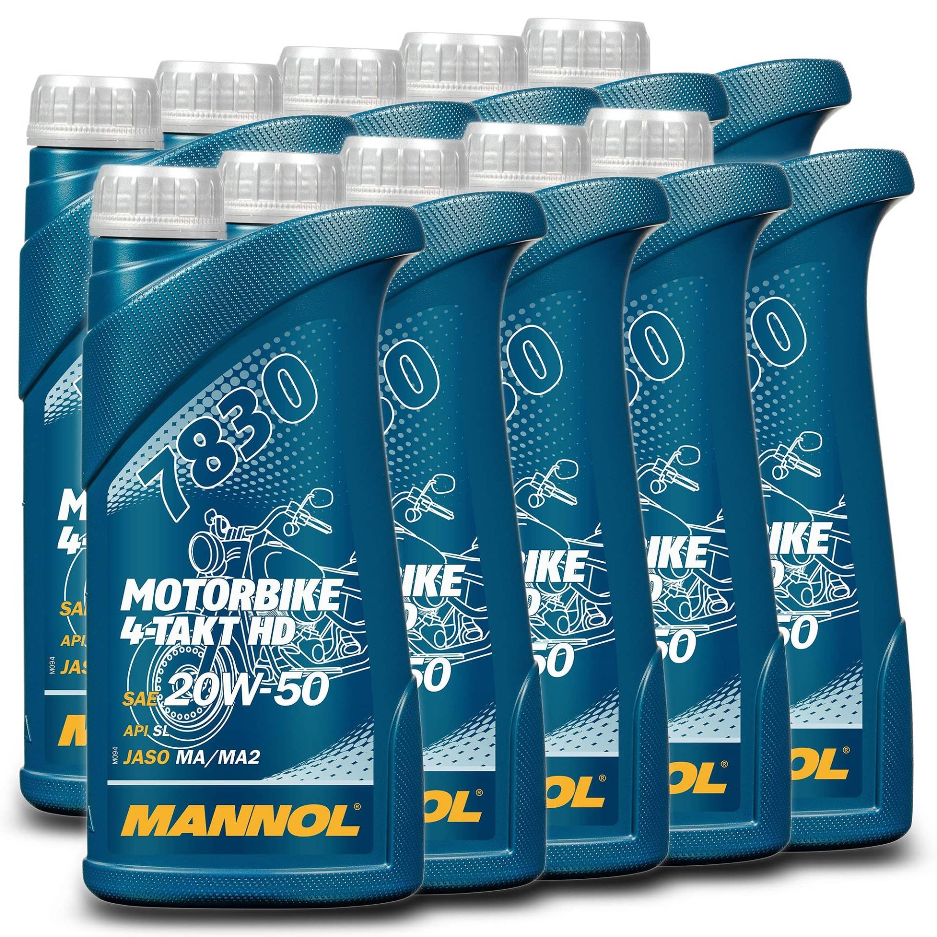 MANNOL 10 x 1L 7830 Motorbike 4-Takt HD API SL / 20W-50 Motorrad-oel von MANNOL