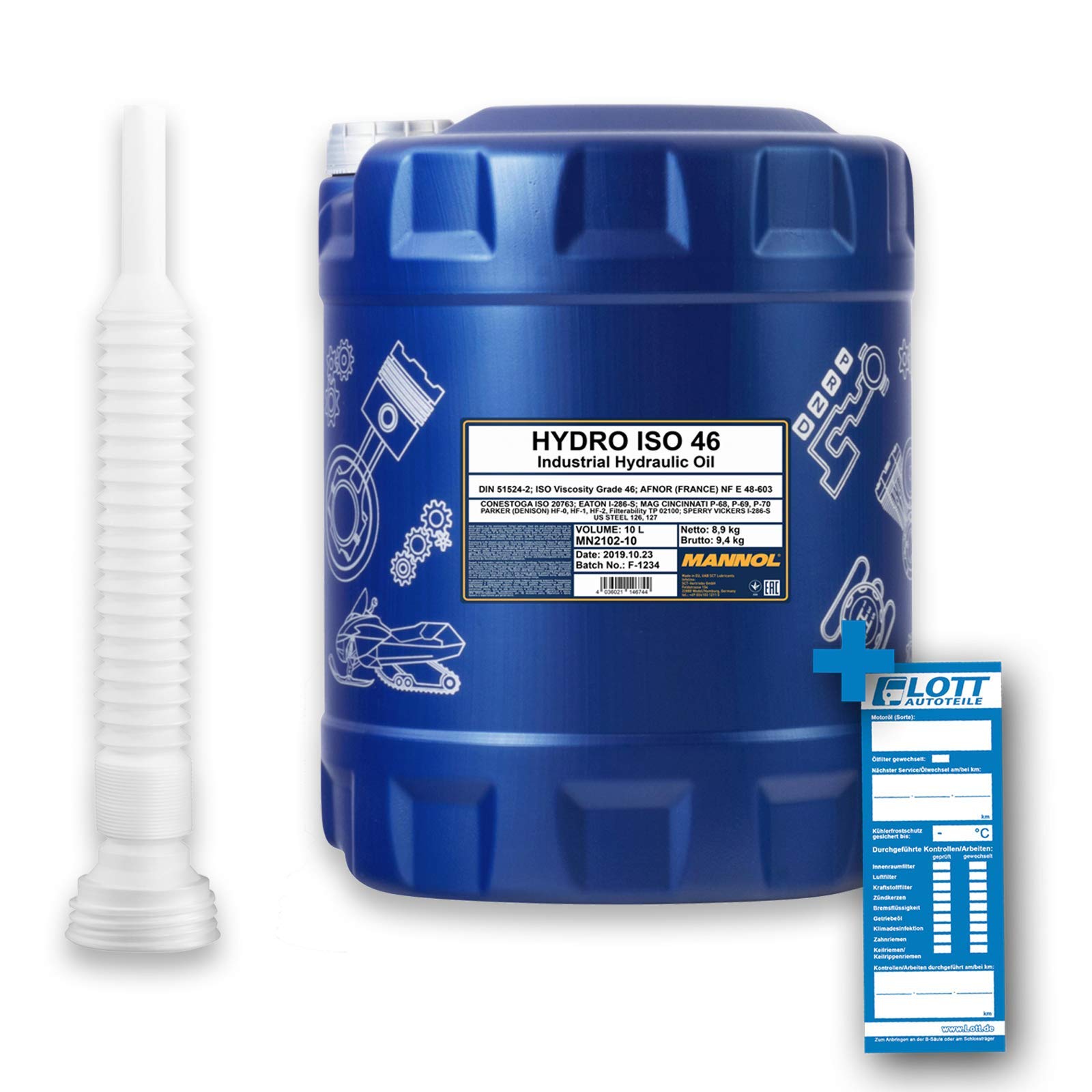 MANNOL 10L ÖL Hydro ISO 46 HLP 46 Schmierstoff Hydrauliköl DIN51524 + Schlauch MANNOL 10L ÖL Hydro ISO 46 HLP 46 Schmierstoff Hydrauliköl DIN51524 + Schlauch von MANNOL