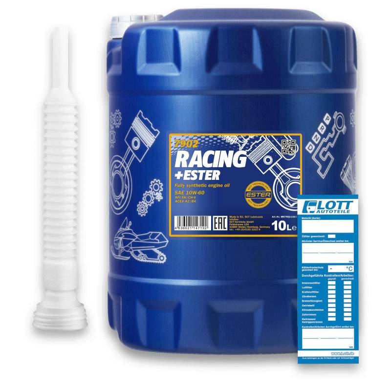 MANNOL 10L Racing+Ester 10W-60 Motoröl inkl. Schlauch von MANNOL