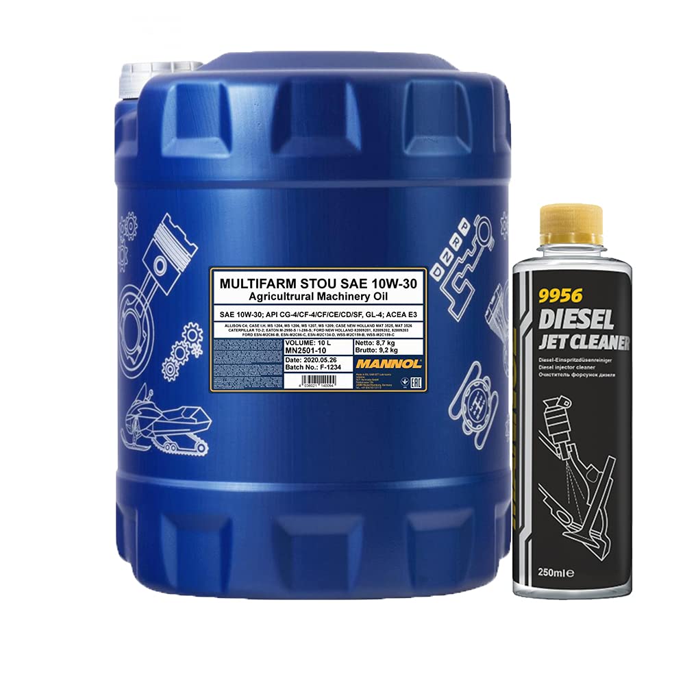 MANNOL 10l, 2501 Multifarm STOU 10W-30 + Diesel Jet Cleaner Düsenreiniger - Kraftstoff Additiv 250 ml MANNOL 10l, 2501 Multifarm STOU 10W-30 + Diesel Jet Cleaner Düsenreiniger - Kraftstoff Additiv 250 ml von MANNOL