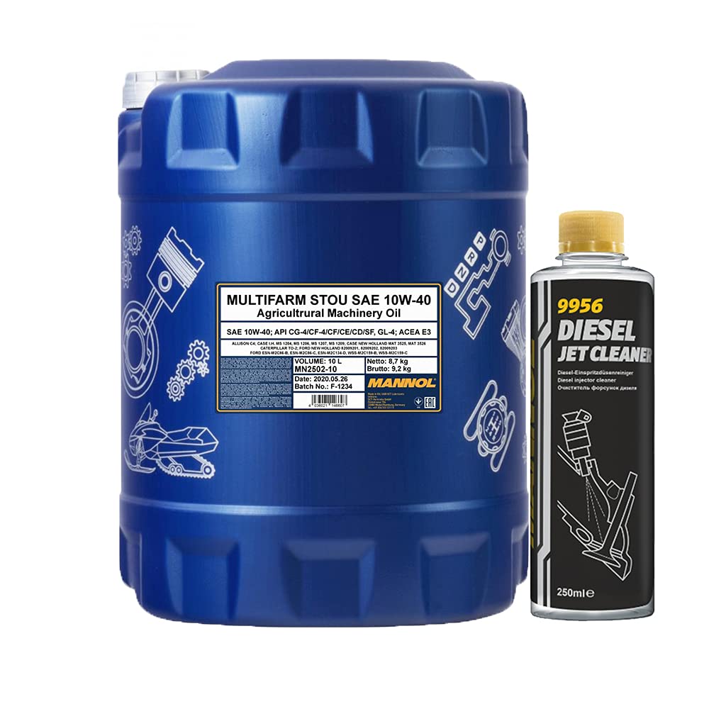 MANNOL 10l, 2502 Multifarm STOU 10W-40 + Diesel Jet Cleaner Düsenreiniger - Kraftstoff Additiv 250 ml MANNOL 10l, 2502 Multifarm STOU 10W-40 + Diesel Jet Cleaner Düsenreiniger - Kraftstoff Additiv 250 ml von MANNOL