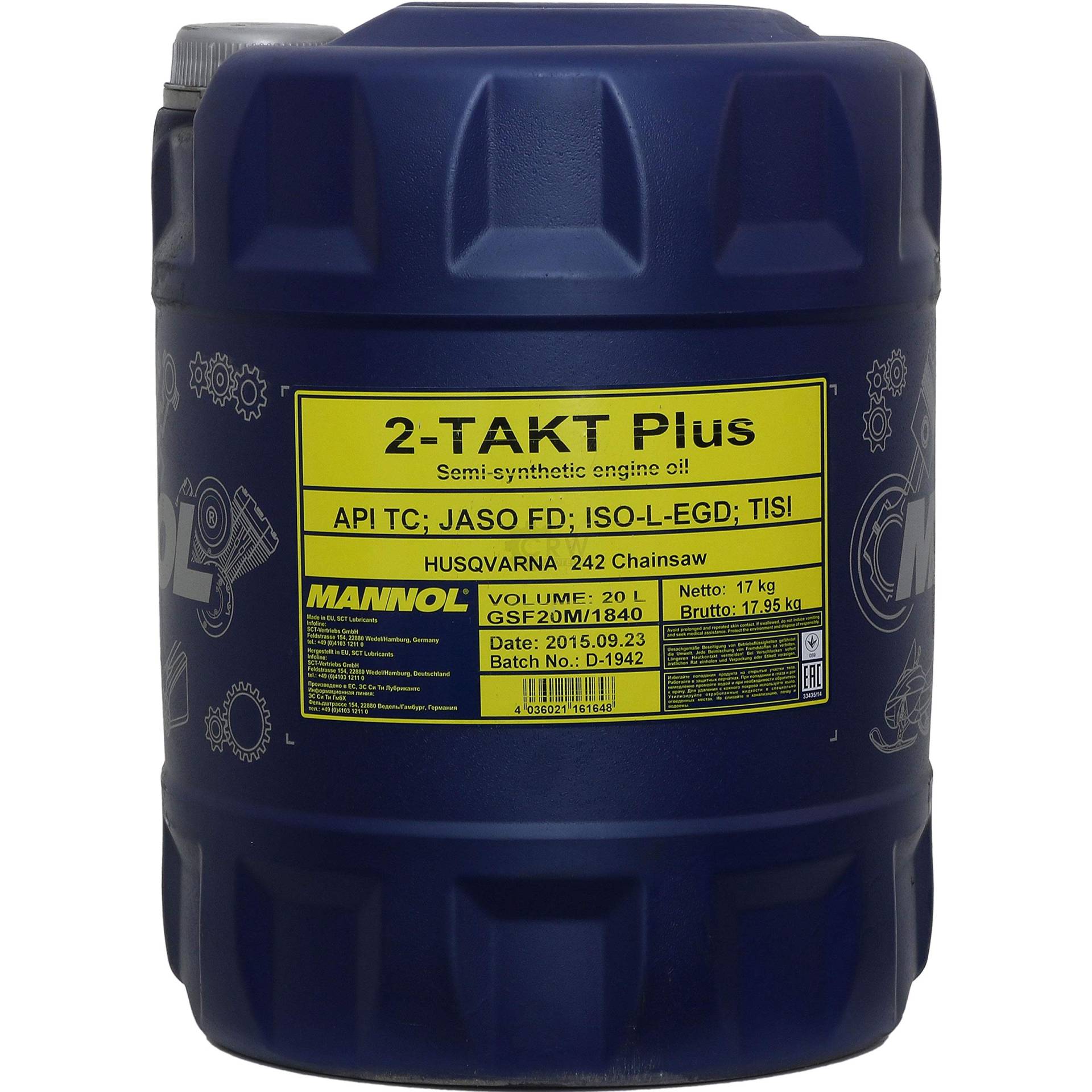 MANNOL MN7204-20 Kunststoff 2-Takt Plus API TC, 20L Volumen Rot MANNOL MN7204-20 Kunststoff 2-Takt Plus API TC, 20L Volumen Rot von MANNOL