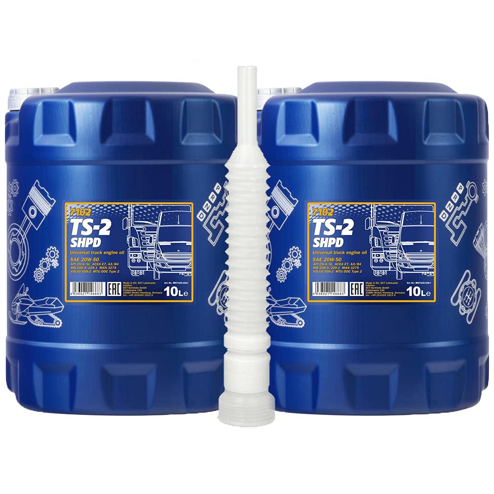 2 x 10L MANNOL TS-2 SHPD 20W-50 CH-4 E3 / NKW Motoröl LKW Busse Traktor VDS von MANNOL