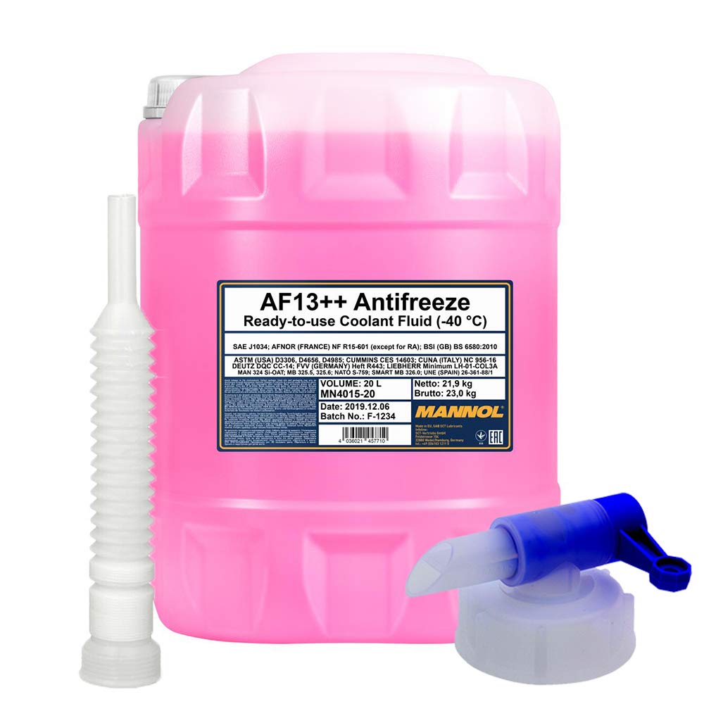MANNOL 20 Liter, AF13++ -40°C Antifreeze Kühlerfrostschutz Fertigmischung G13+ violett von MANNOL