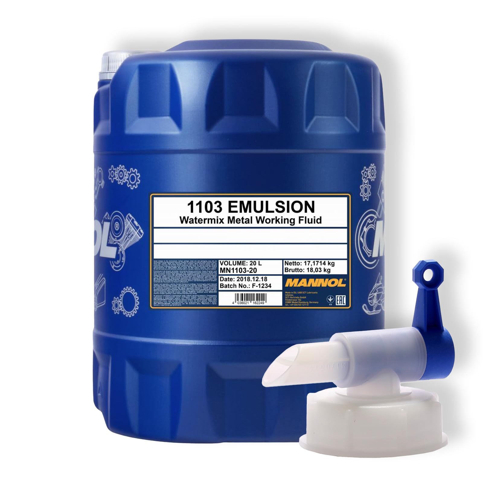 MANNOL 20L Emulsion Kühlschmiermittel Bohrmilch + Auslaufhahn MANNOL 20L Emulsion Kühlschmiermittel Bohrmilch + Auslaufhahn von MANNOL