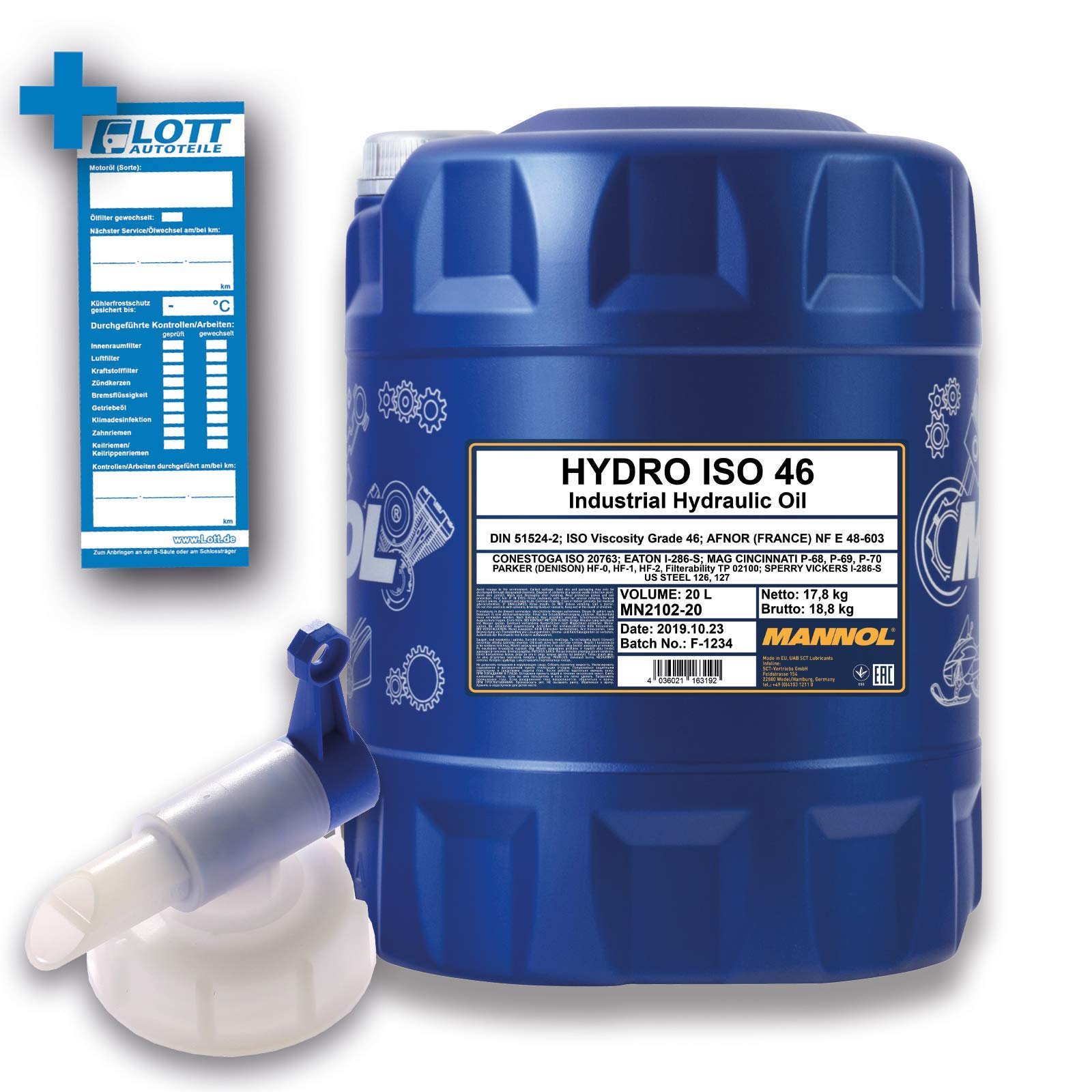 MANNOL 20L Hydrauliköl Schmierstoff Hydro ISO 46 Mineralöl MN2102-20 + Auslaufhahn MANNOL 20L Hydrauliköl Schmierstoff Hydro ISO 46 Mineralöl MN2102-20 + Auslaufhahn von MANNOL