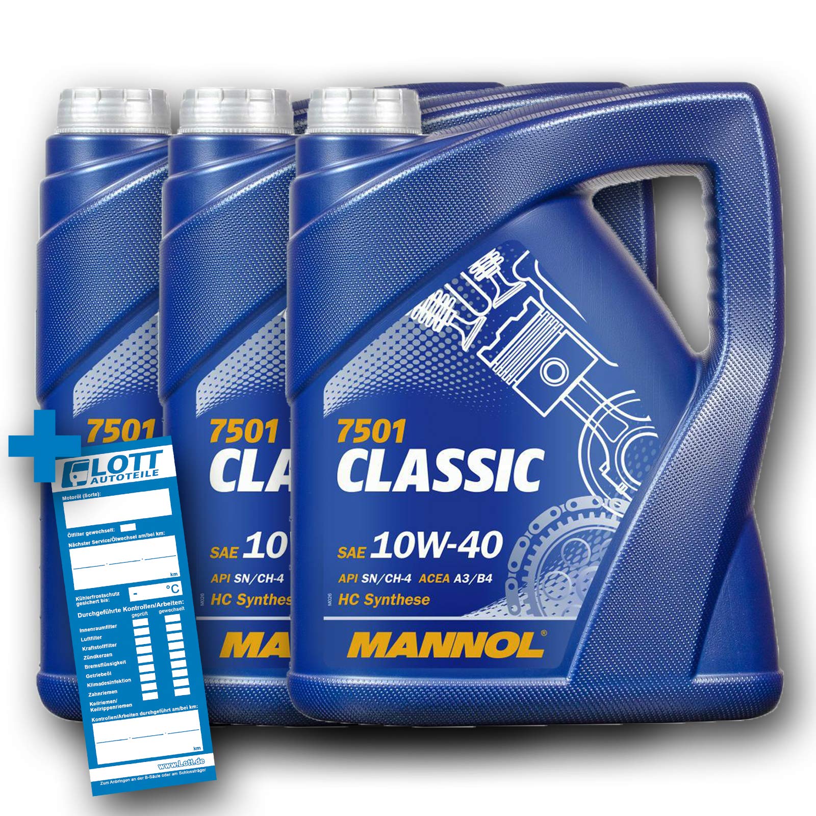 MANNOL 3X 5L Motoröl Classic 10W-40 API SN/SM/CF Motorenöl von MANNOL