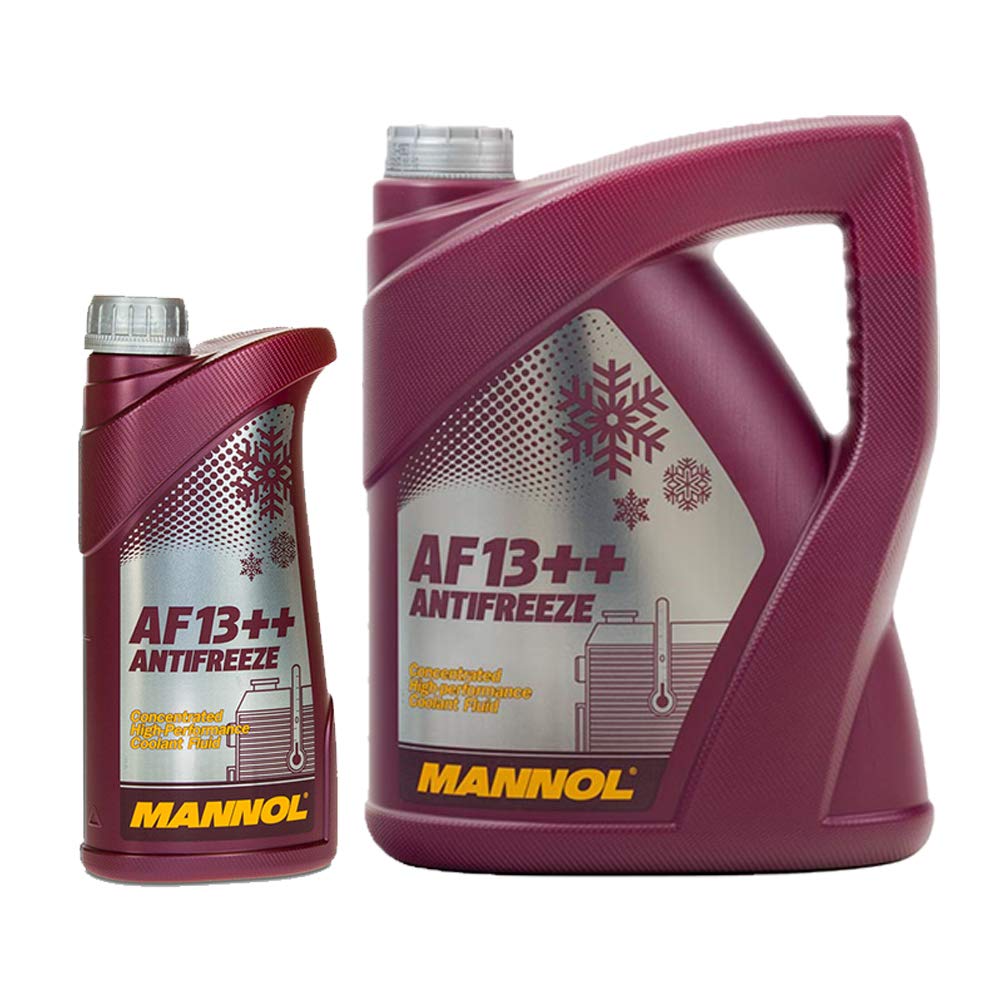 MANNOL 5 + 1 Liter, AF13++ Antifreeze Kühlerfrostschutz Konzentrat Rot G13 von MANNOL