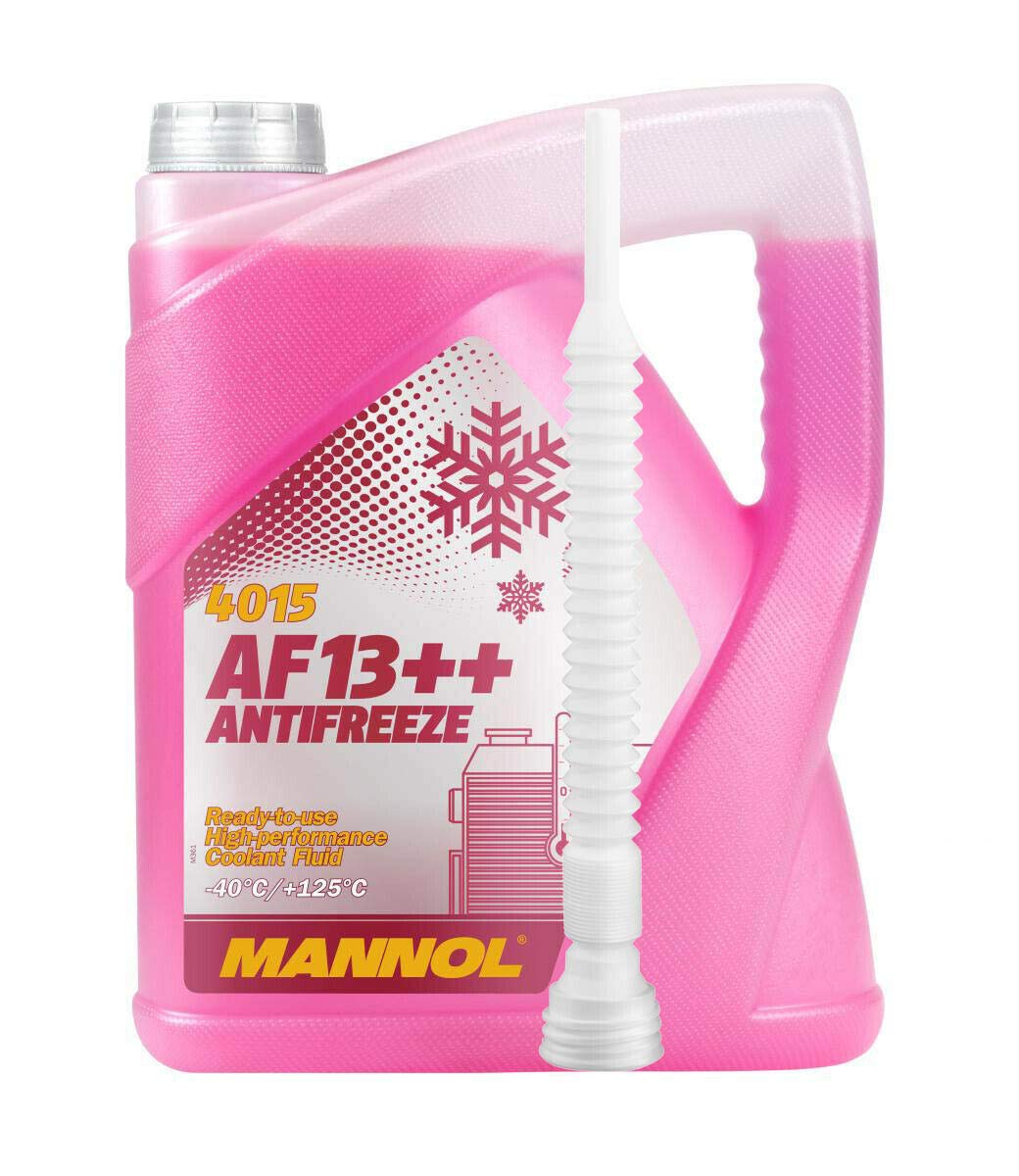 MANNOL 5 Liter, AF13++ -40°C Antifreeze Kühlerfrostschutz Fertigmischung G13 inkl. Schlauch von MANNOL