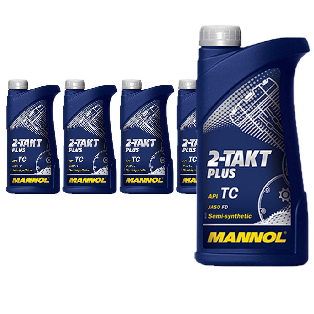5 x 1 Liter 2-Takt Plus API TC JASO FD Motorradöl MANNOL von MANNOL