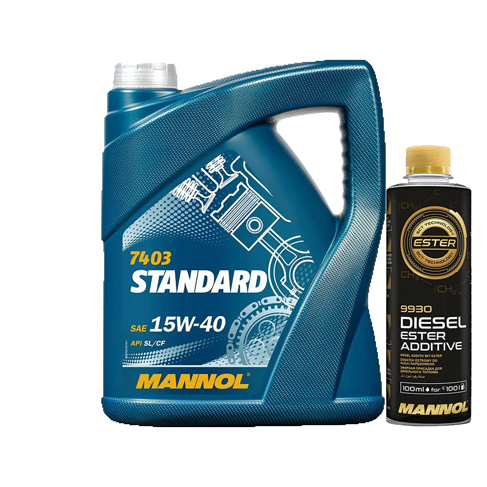 MANNOL 5l, 7403 Standard 15W-40 API SL/CF + Anti-Verschleiß-Reinigung-Additiv - Dieselzusatz 250ml MANNOL 5l, 7403 Standard 15W-40 API SL/CF + Anti-Verschleiß-Reinigung-Additiv - Dieselzusatz 250ml von MANNOL
