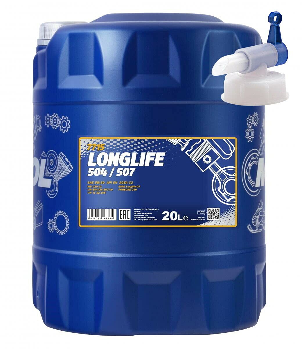 MANNOL 20L 7715 LONGLIFE 504/507 Spezialmotoröl Motoröl API SN ACEA C3 inkl Hahn MANNOL 20L 7715 LONGLIFE 504/507 Spezialmotoröl Motoröl API SN ACEA C3 inkl Hahn von MANNOL