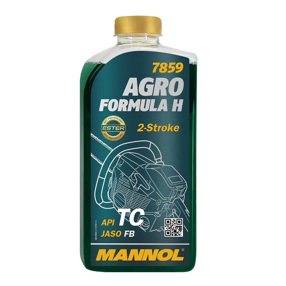 MANNOL 7859 AGRO HSQ 1 Liter Zweitaktöl für Kettensägenmotoren Gartentechniköl von MANNOL