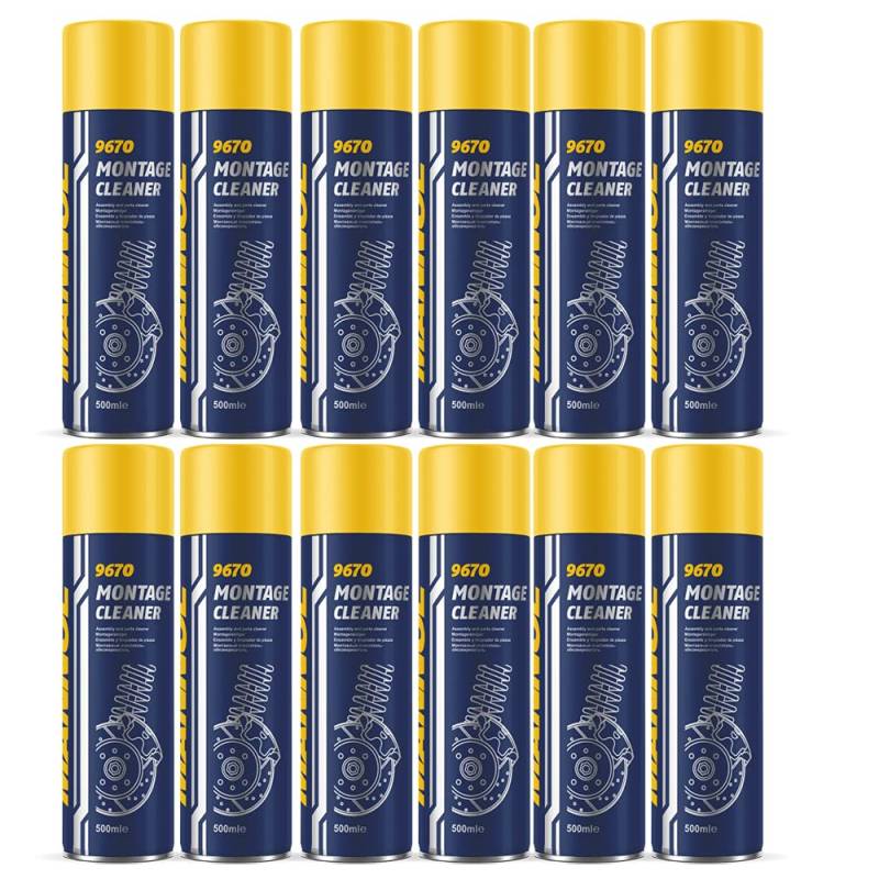 MANNOL 9670 Montage Cleaner Bremsenreiniger Spraydose 12 x 500ml von MANNOL