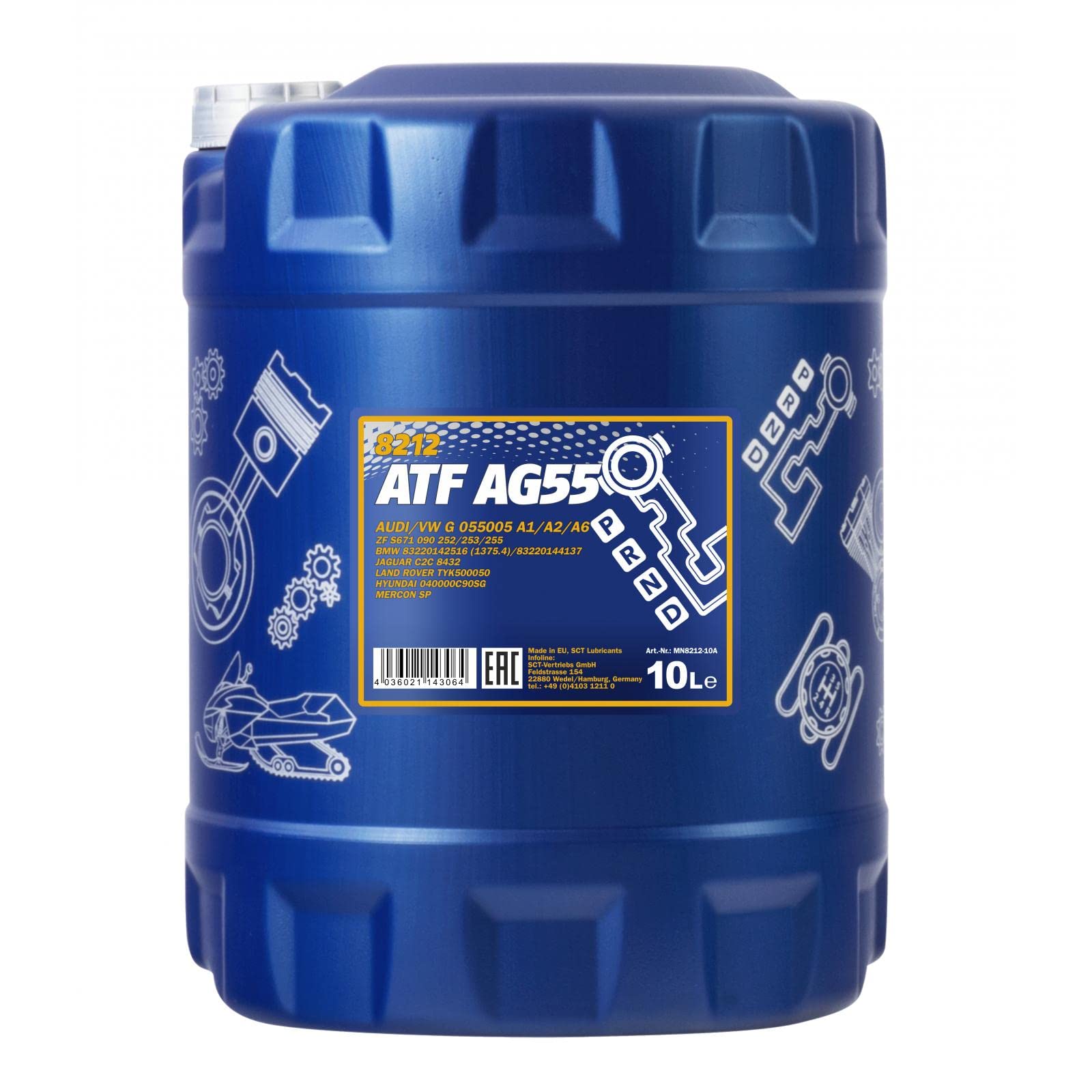 10 Liter MANNOL Hydrauliköl ATF AG55 Hydraulic Fluid Automatikgetriebeöl Gear von MANNOL