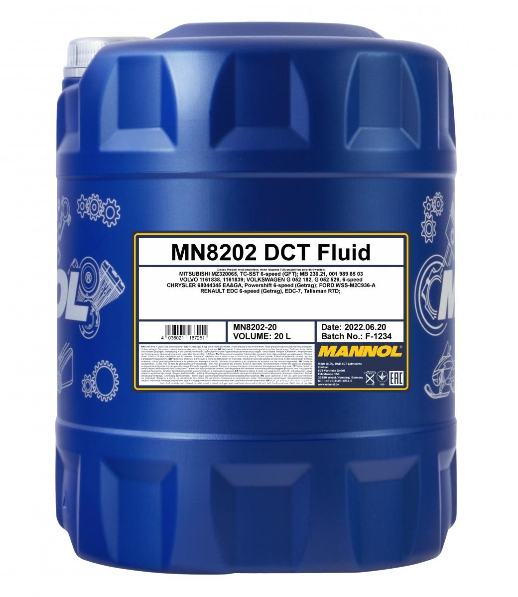 MANNOL Automatikgetriebeöl VW,AUDI,FORD MN8202-20 PSADCS6speed,BMWDrivelogic7speed,EDC6speed MB23621 von MANNOL