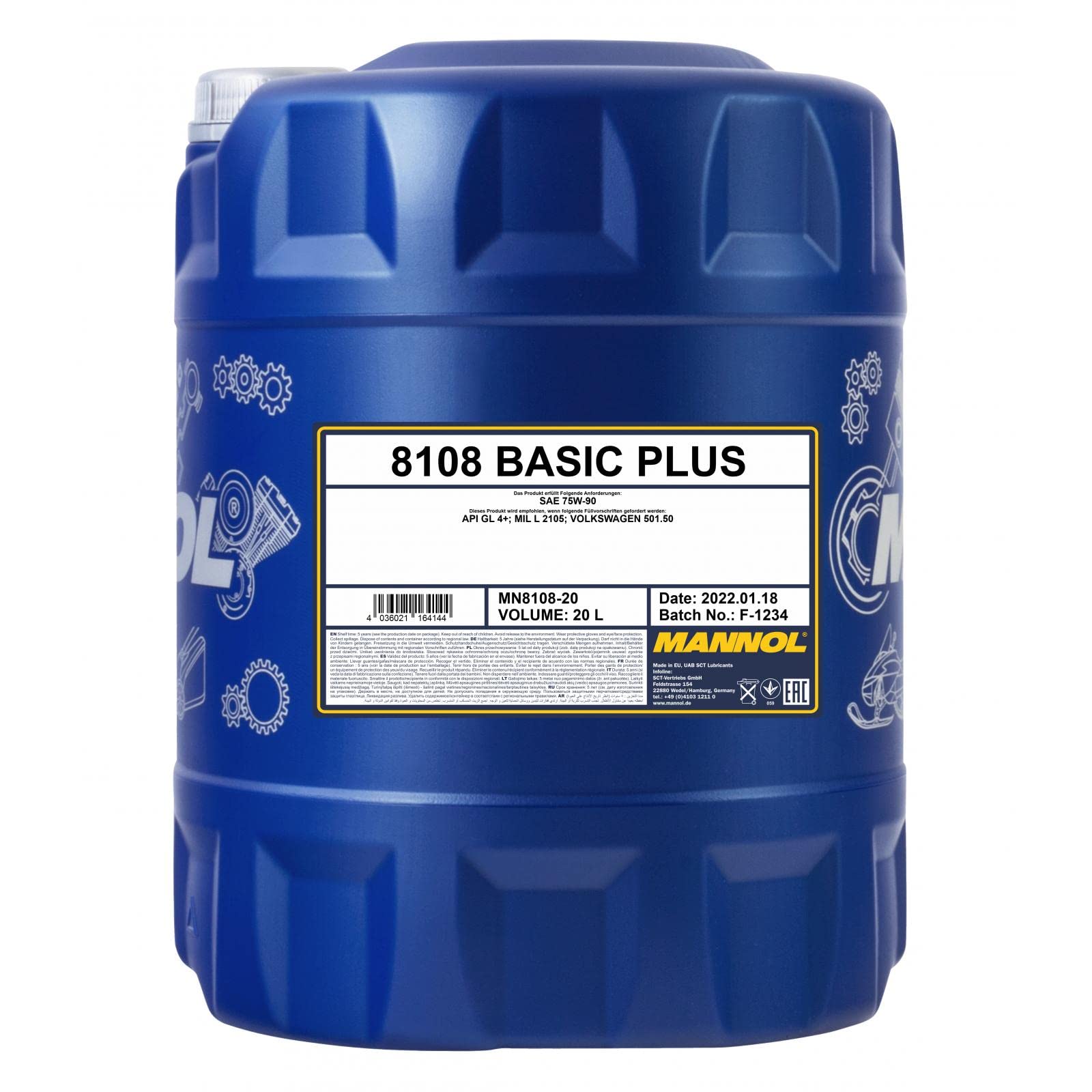 20 Liter Original MANNOL Getriebeöl Basic Plus 75W-90 API GL 4+ Gear Oil von MANNOL