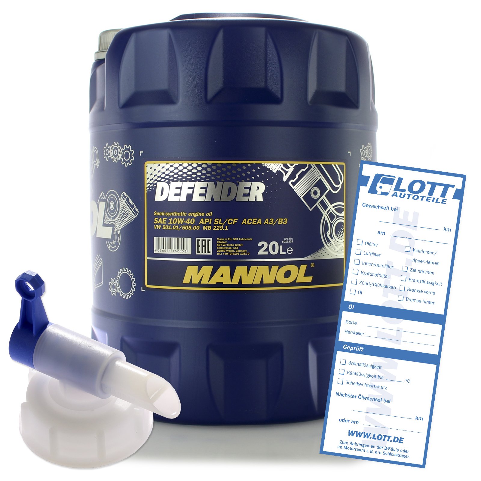 MANNOL Defender 10W-40 20L Motoröl + Auslaufhahn von MANNOL