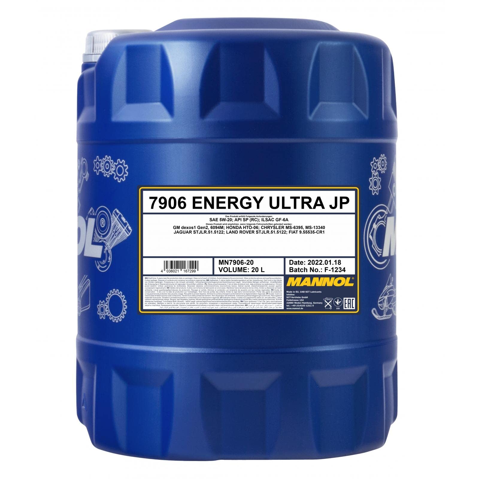 20 Liter Orignal MANNOL Motoröl Energy Ultra JP 5W-20 API SN Engine Oil Öl von MANNOL