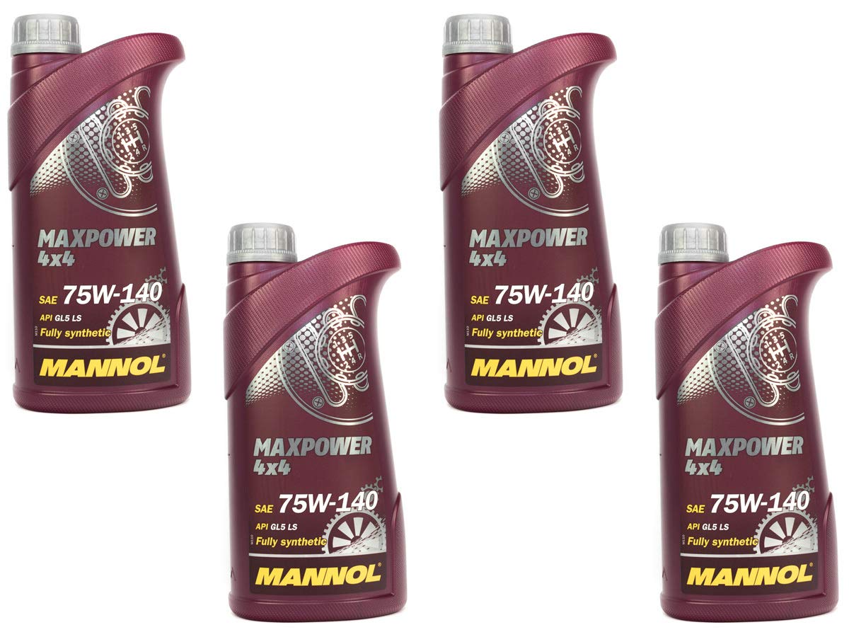 MANNOL Getriebeöl Maxpower 4x4 75W-140 API GL 5 LS 4 Stück á 1 Liter von MANNOL