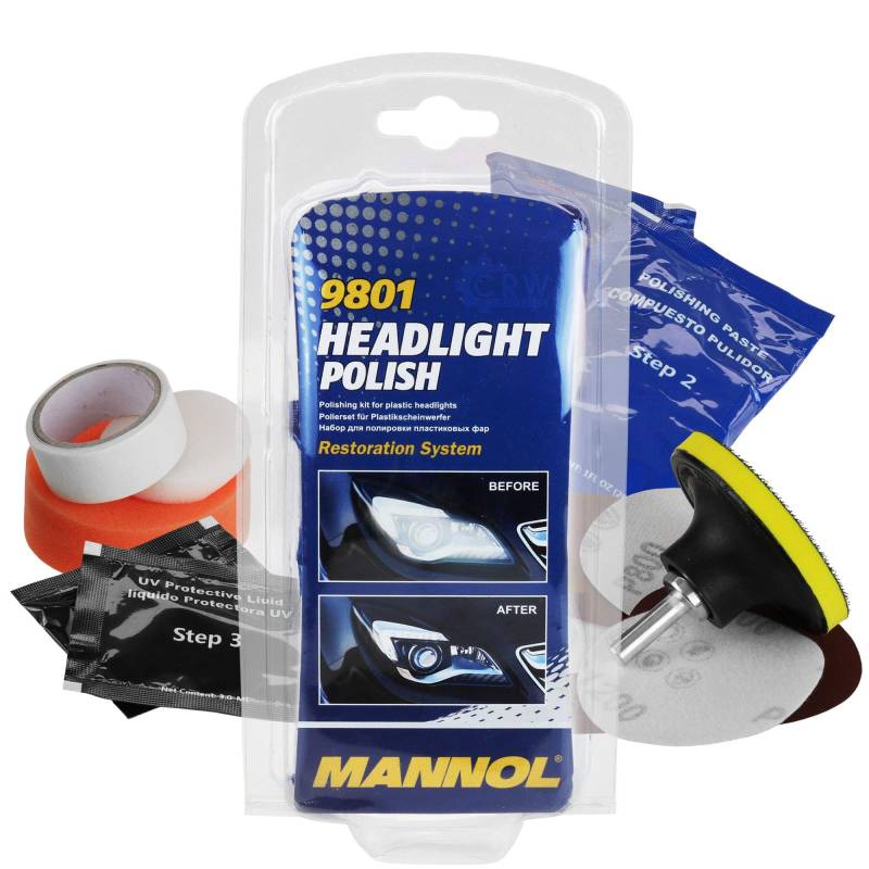 MANNOL Headlight Polish/Scheinwerfer Politur Set von MANNOL