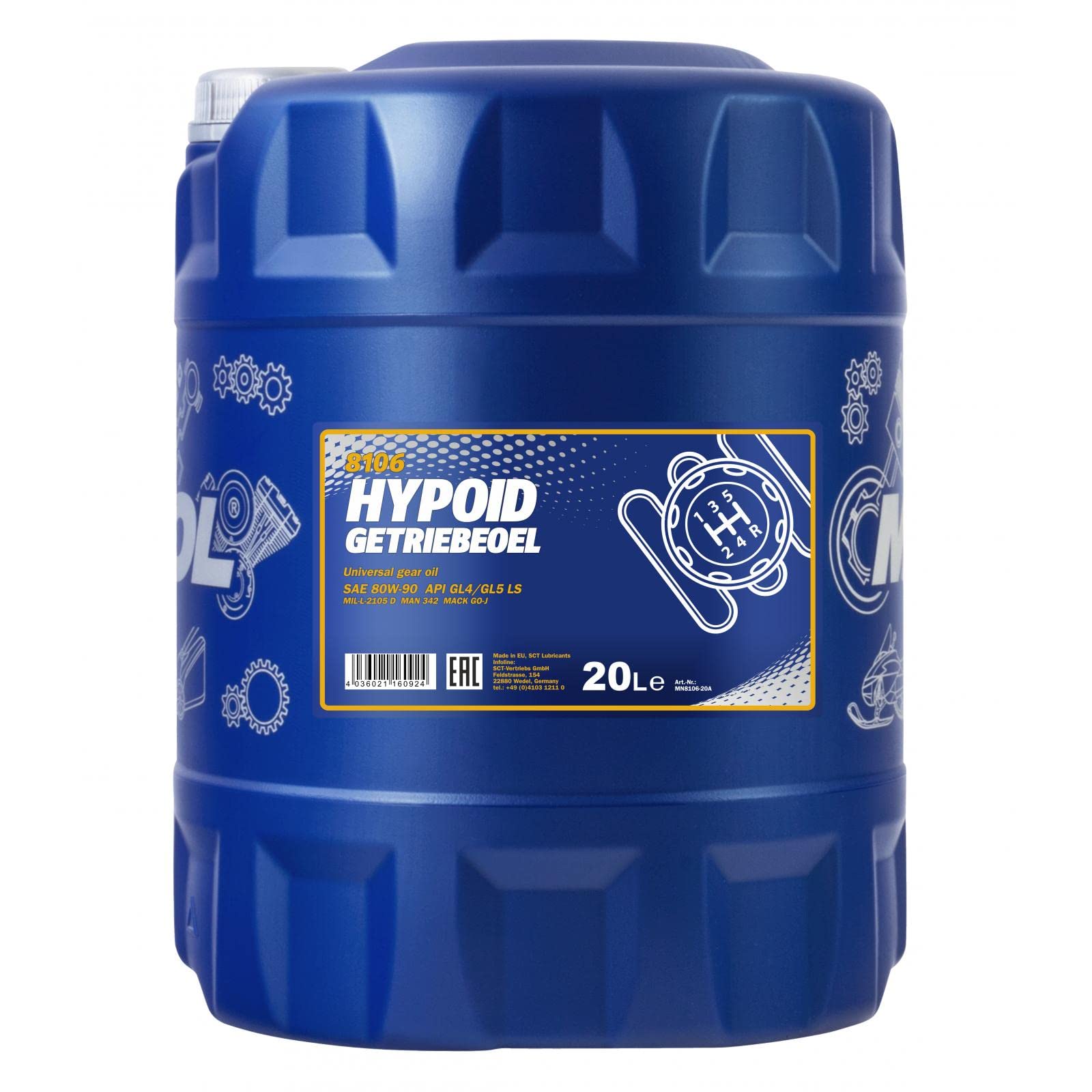 MANNOL Hypoid 80W-90 GL-5 LS 20 L MANNOL Hypoid 80W-90 GL-5 LS 20 L von MANNOL