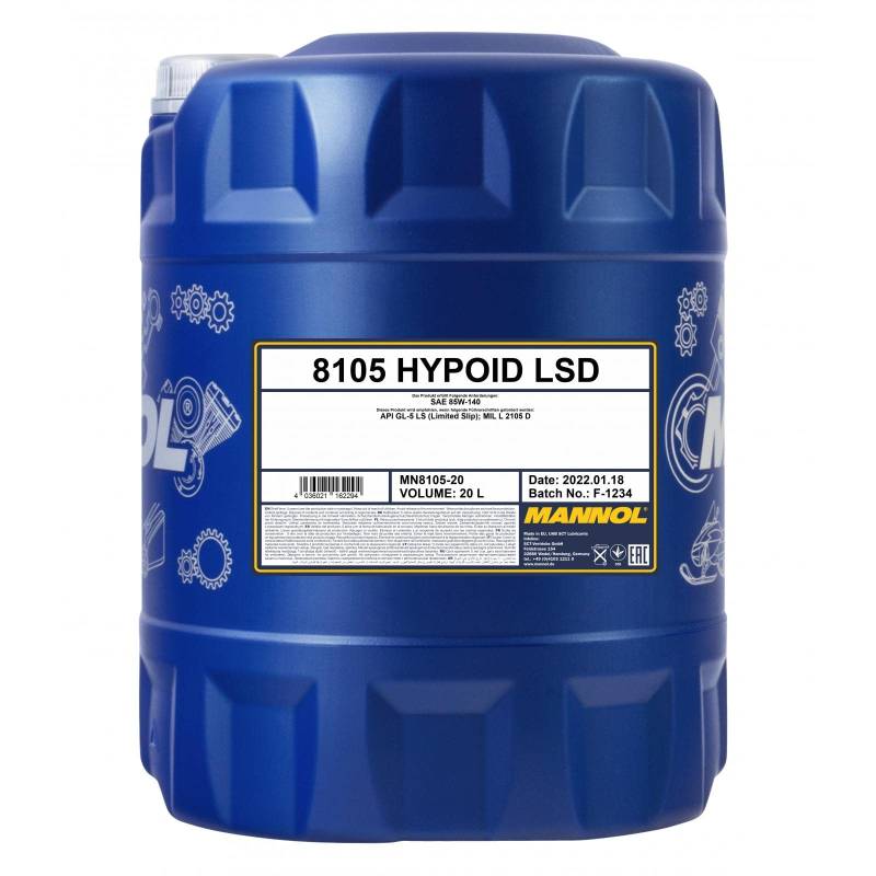 20 Liter MANNOL Schaltgetriebeöl Hypoid LSD 85W-140 API GL-5 LS Getriebeöl von MANNOL