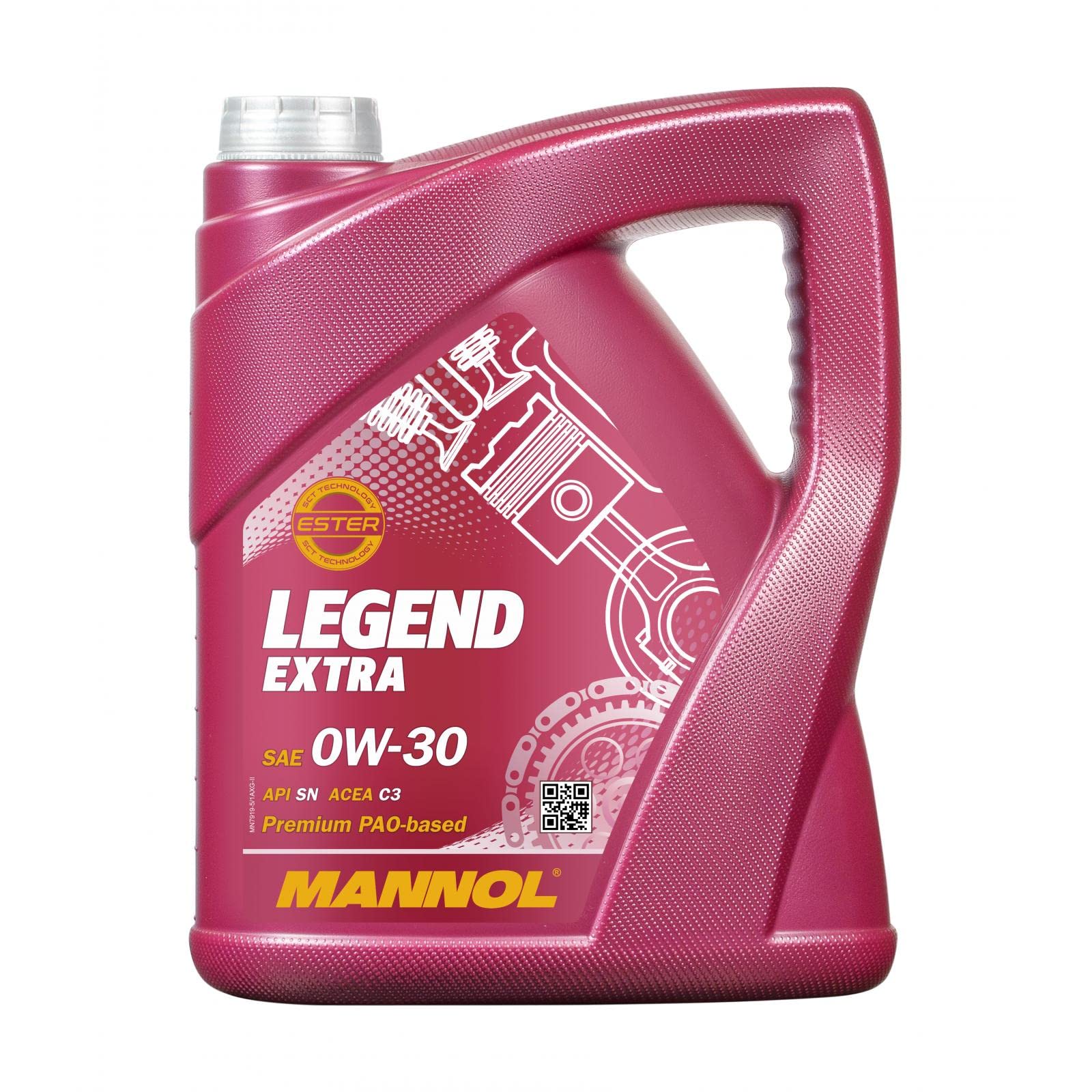Mannol 7919 LEGEND EXTRA (API SP/SN Plus) (ACEA C2, C3) 0W-30 Motoröl , 5 L von MANNOL