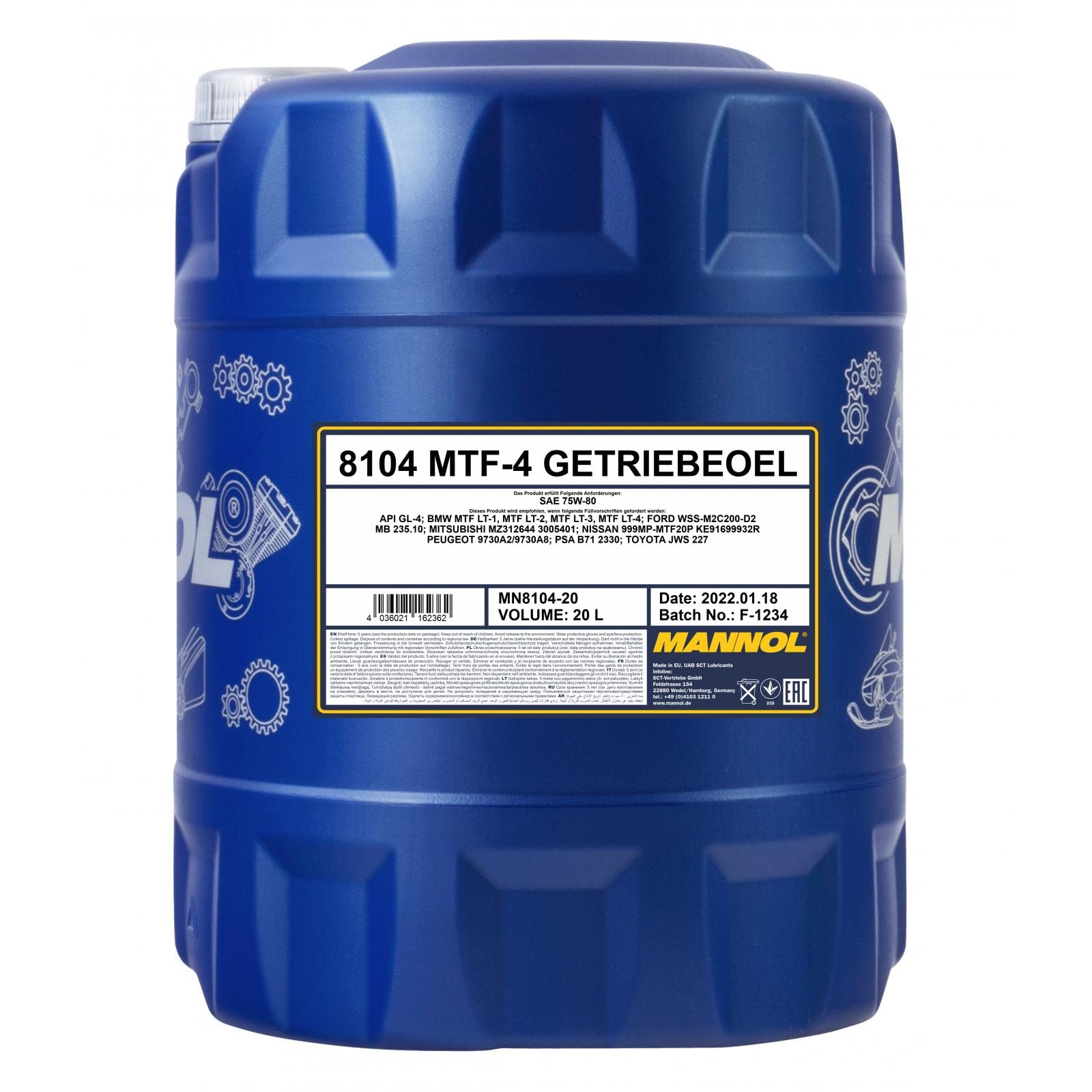 MANNOL MTF-4 Getriebeoel 75W-80 GL-4 20 L von MANNOL