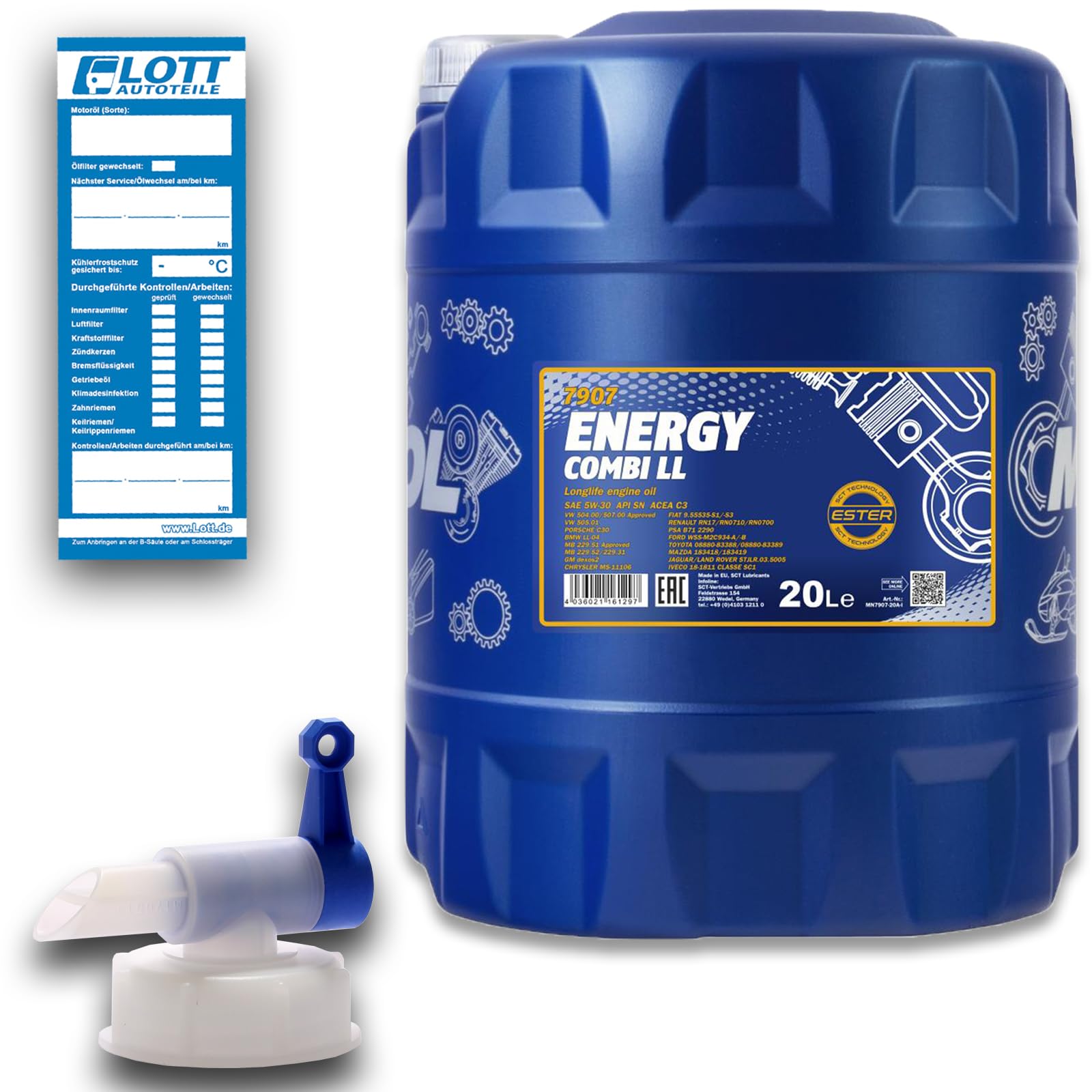 MANNOL Motoröl Energy Combi LL 5W-30 20L + Auslaufhahn MANNOL Motoröl Energy Combi LL 5W-30 20L + Auslaufhahn von MANNOL