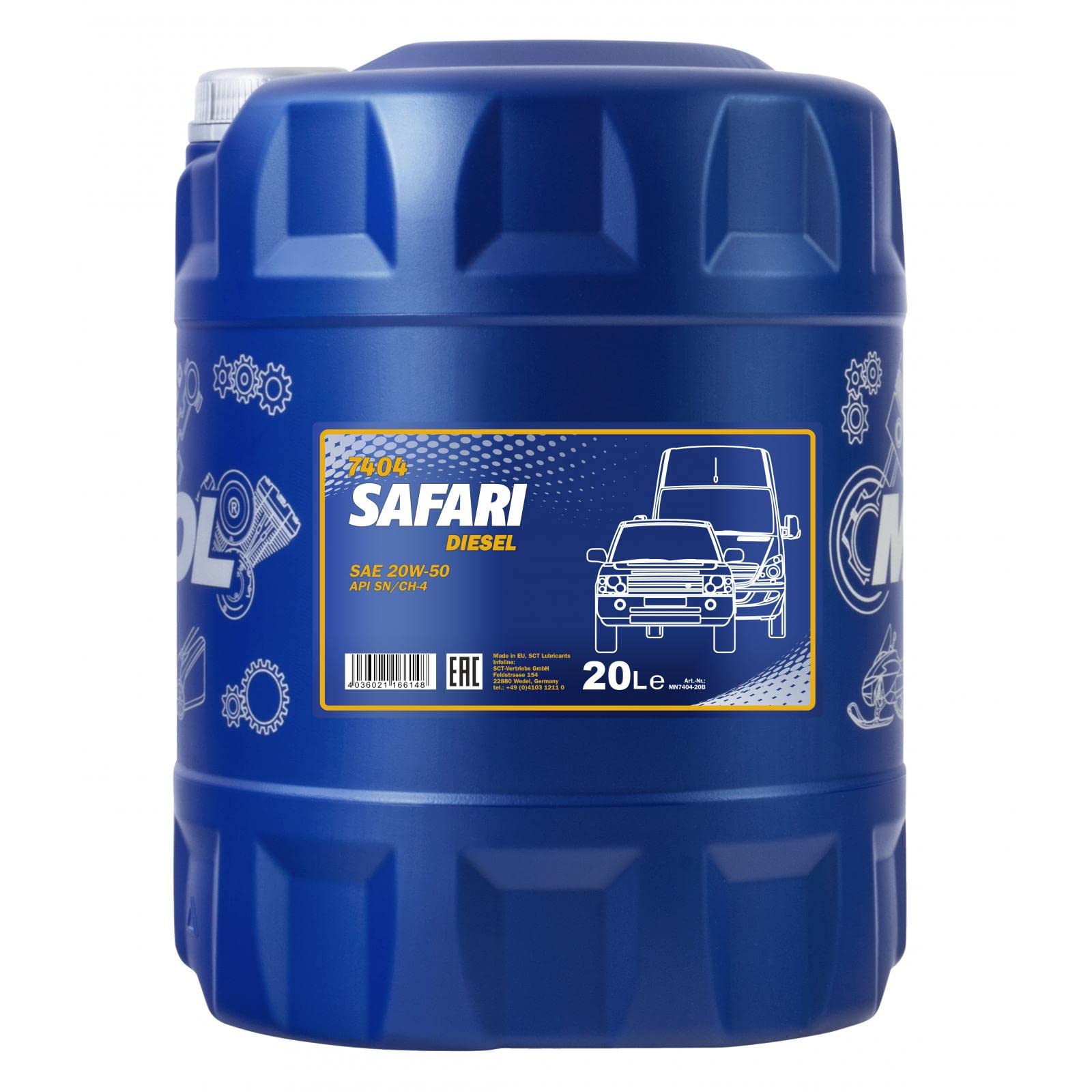 MANNOL Safari 20W-50 API SL/CF Motorenöl, 20 Liter von MANNOL