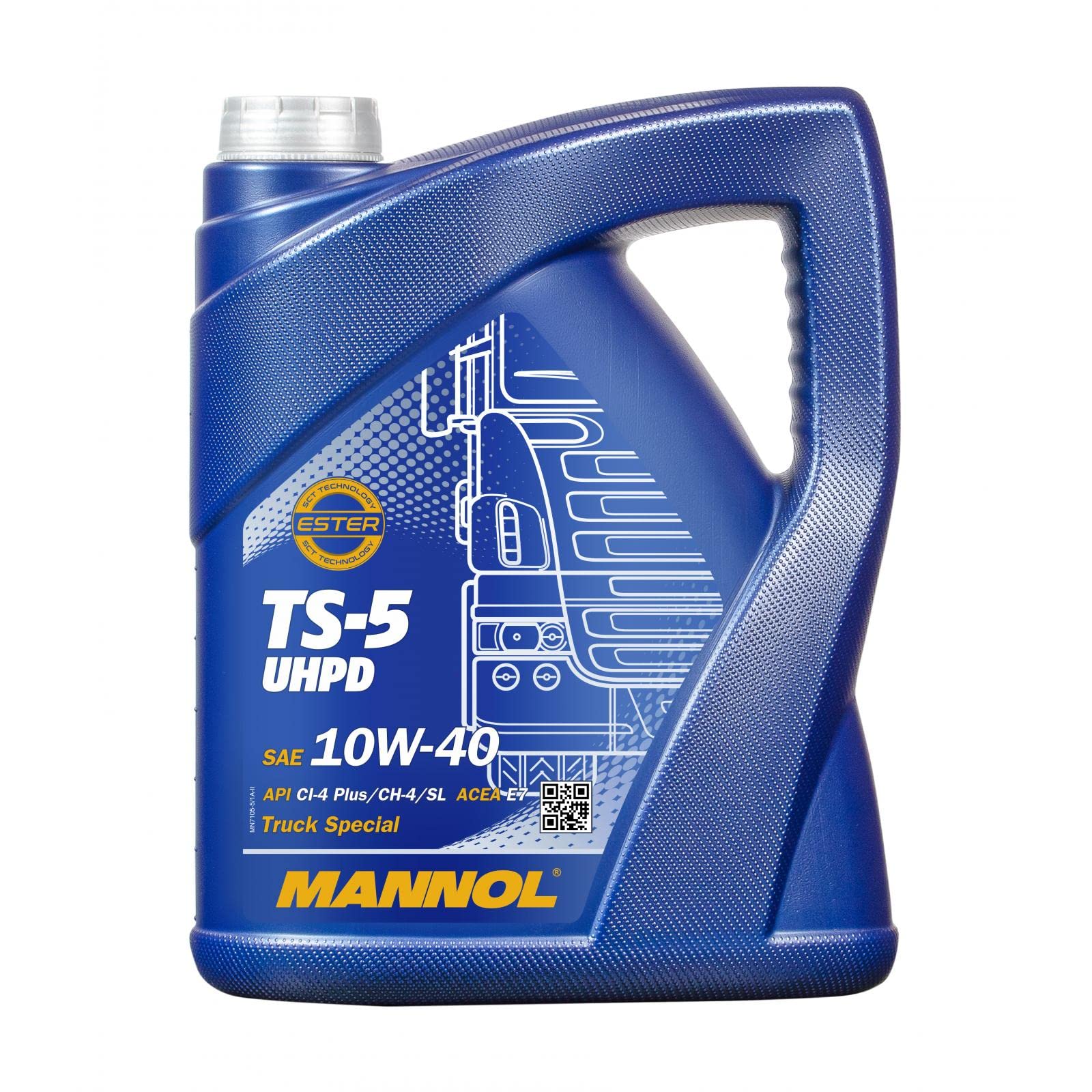MANNOL TS-5 UHPD 10W-40 API CI-4/CH-4/CG-4/CF-4/SL Motorenöl, 5 Liter von MANNOL