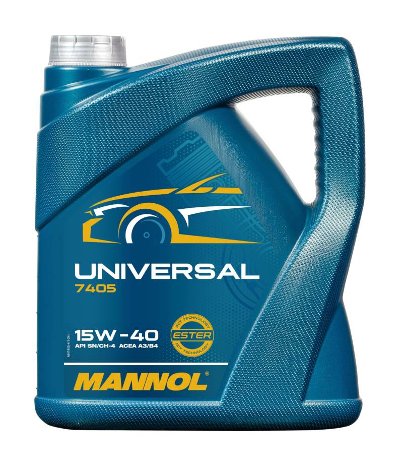 MANNOL Universal 15W-40 API SG/CD Motorenöl, 4 Liter MN7405-4 Gelbbraun von MANNOL