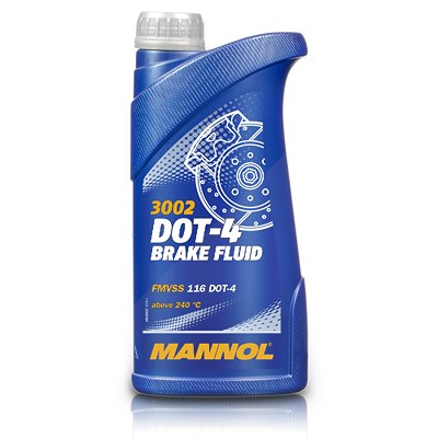 Mannol 1 L Brake Fluid DOT-4 Bremsflüssigkeit [Hersteller-Nr. MN3002-1] von MANNOL