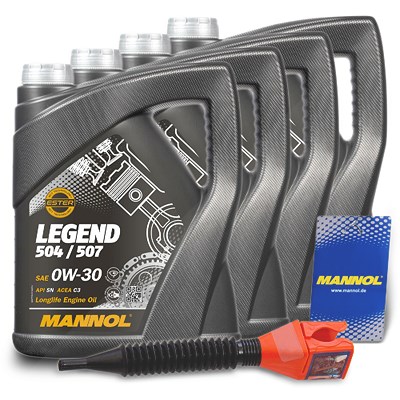 Mannol 20 L LEGEND 504/507 + Ölwechsel-Anhänger + Einfülltrichter [Hersteller-Nr. MN7730-5] von MANNOL