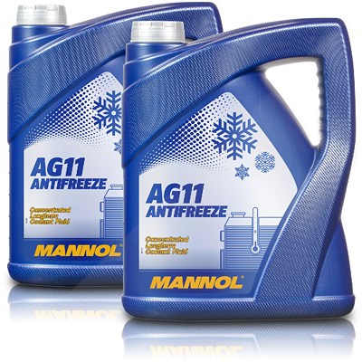 Mannol 2x 5 L Antifreeze AG11 Longterm Kühlerfrostschutzmittel [Hersteller-Nr. MN4111-5] von MANNOL