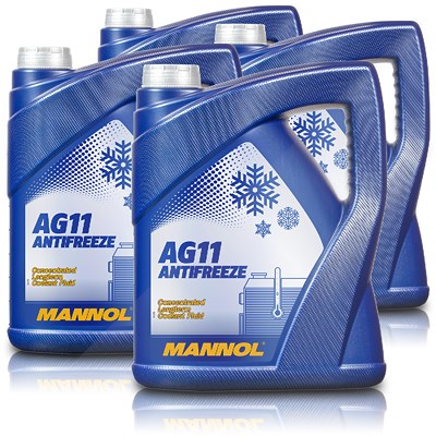 Mannol 4x 5 L Antifreeze AG11 Longterm Kühlerfrostschutzmittel [Hersteller-Nr. MN4111-5] von MANNOL
