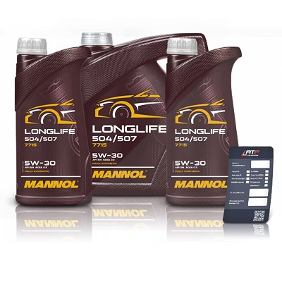 Mannol 6 L Longlife 504/507 5W-30 + Ölwechsel-Anhänger von MANNOL