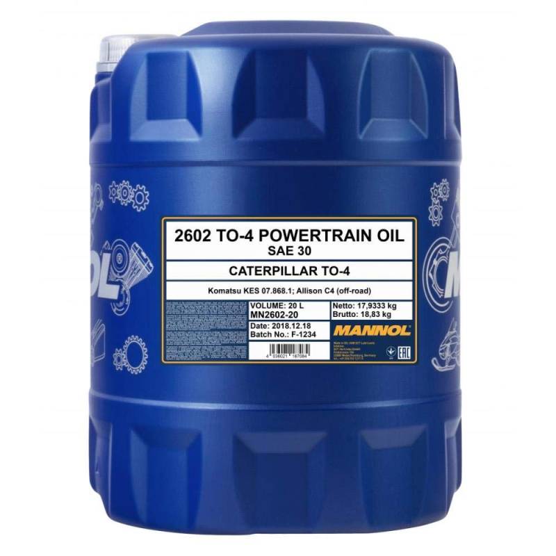 20 Liter Motoröl TO-4 Powertrain Oil SAE 30 von MANNOL