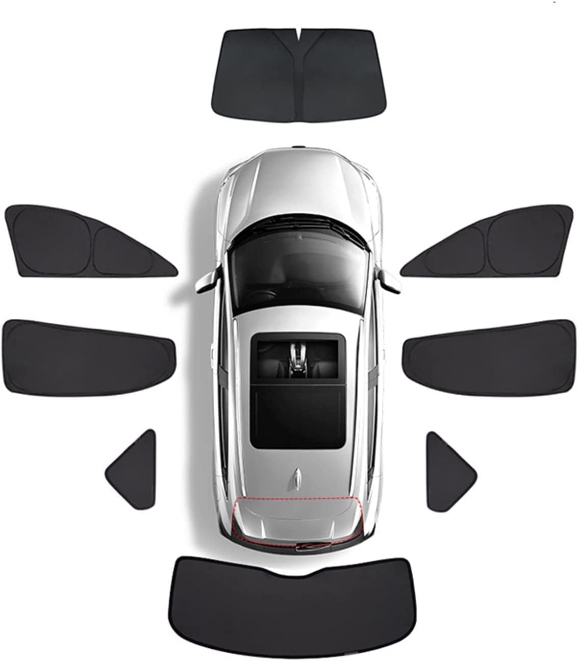 Magnetisch Sonnenschutz Vorhang für Volkswagen Multivan T5 2003-2015, Magnetisch Auto Sonnenschutz mit UV Schutz, Sonnenschutz für Seitenscheiben,Side Windows 6 Pieces and Front and Rear Windows von MANZH